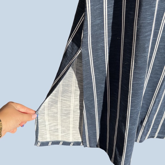 ROXY NAVY BLUE STRIPED MIDI DRESS - Picture 4 of 5